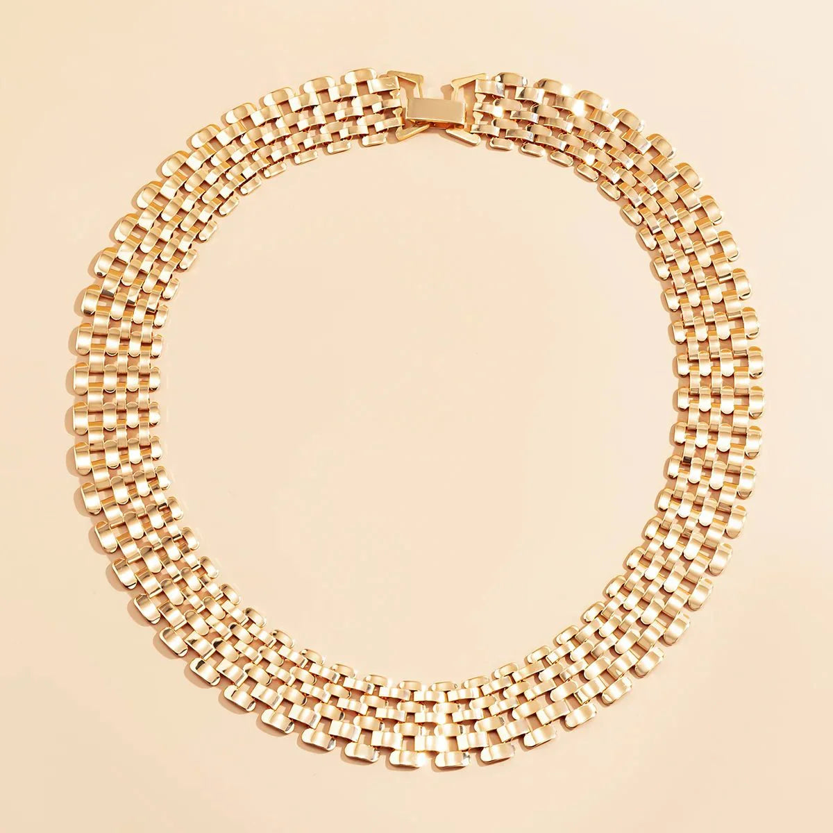 Karnz | Breite Fluss Flachkette Choker Halskette