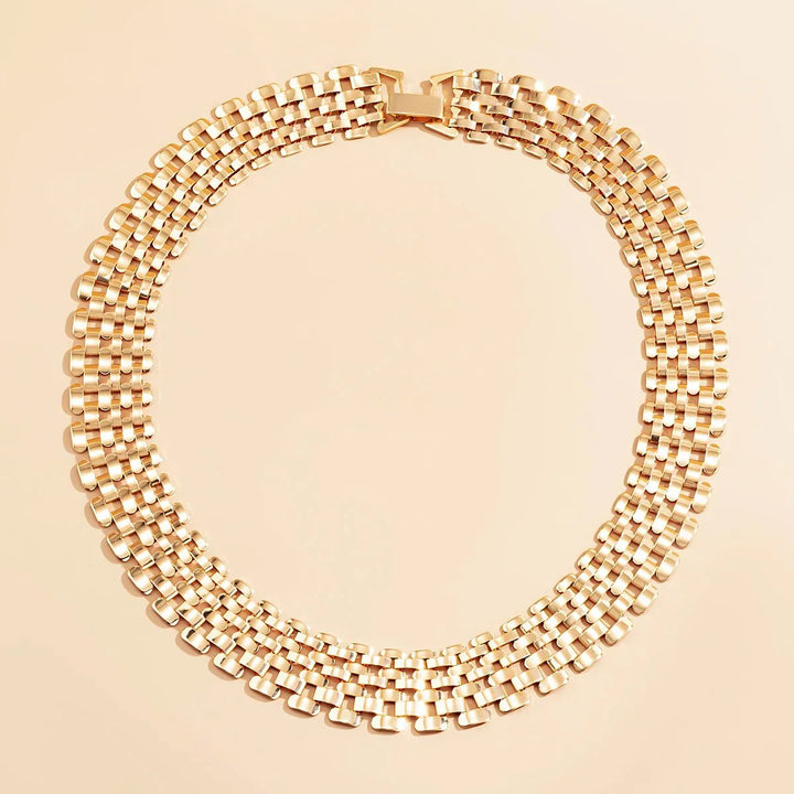 Karnz | Breite Fluss Flachkette Choker Halskette