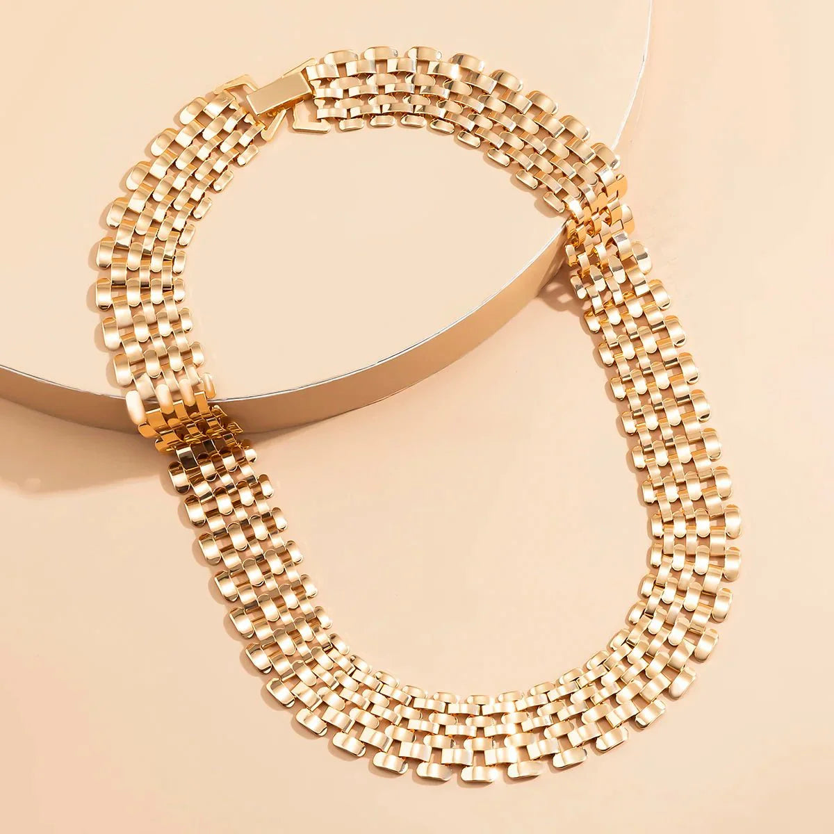 Karnz | Breite Fluss Flachkette Choker Halskette