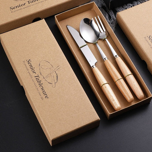 Holzgriff Besteck Tragbares Set | Karnz