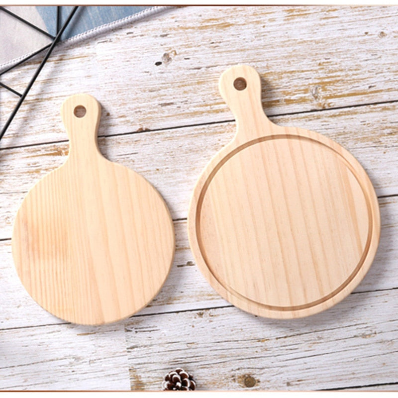 Holz-Pizza-Board Rund mit Hand Pizza Backblech Pizza Board | Karnz