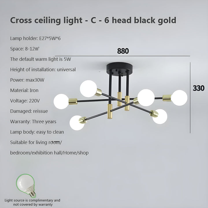 Kreative LED Hängeleuchte – Vintage Antik Gold Kronleuchter für Wohnzimmer & Esszimmer | Karnz