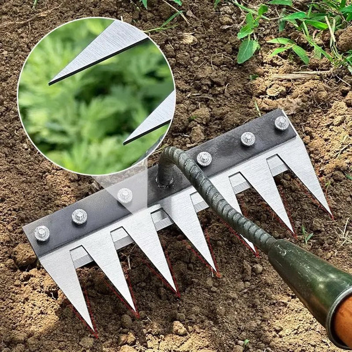 TuinGrijp Carbonstahl Unkrautgee geeigneter Rechen für Gartenpflege | Karnz