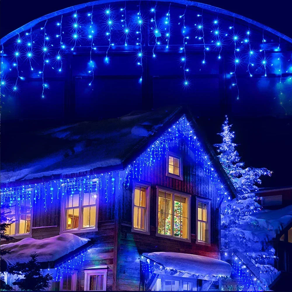 Bunte LED Lichterkette für Außen – Weihnachts- und Neujahrsbeleuchtung für Haus und Garten | Karnz
