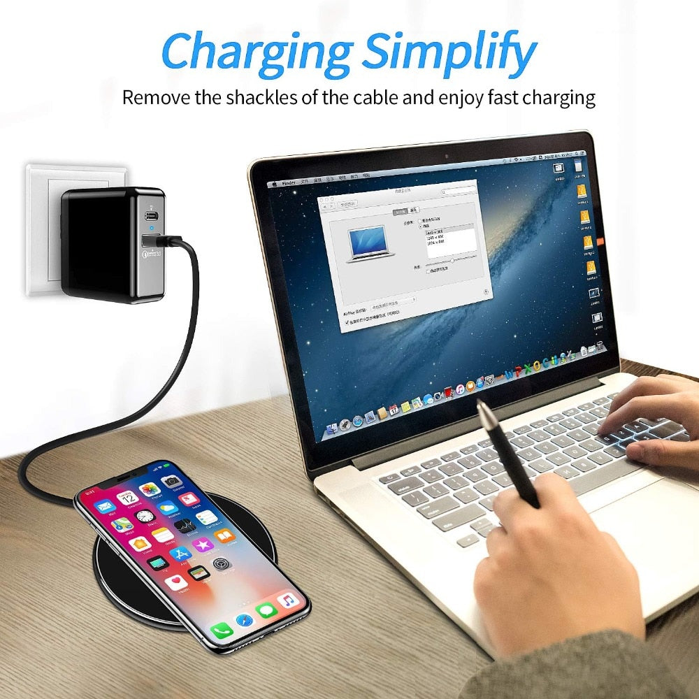 Karnz | 30W Schnelles kabelloses Ladepad | Premium USB C Ladekabel MagSafe Ladegerät für Apple iPhone, Samsung & Android - Fast Wireless Charging Pad