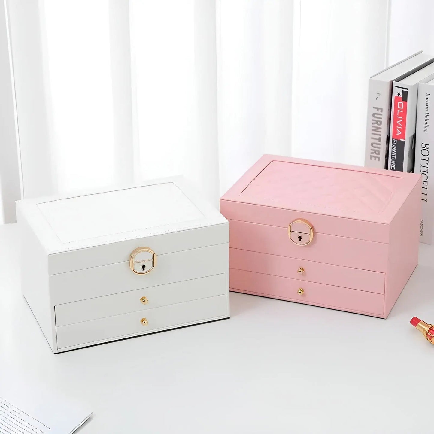 EleganceBox Luxus Schmuckbox – Mehrere Aufbewahrungsbox für Schmuck | Karnz