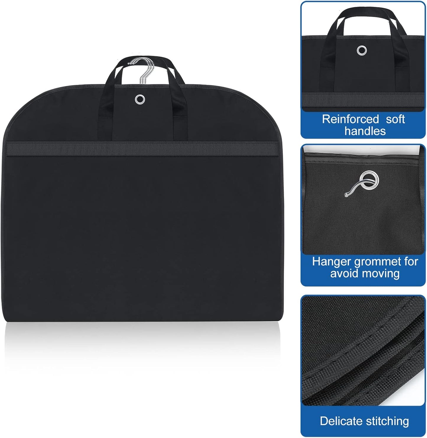 Wasserfester Oxford-Garderobenbeutel – Anzugschutz mit Zwickel und Taschen (2er-Pack) | Karnz