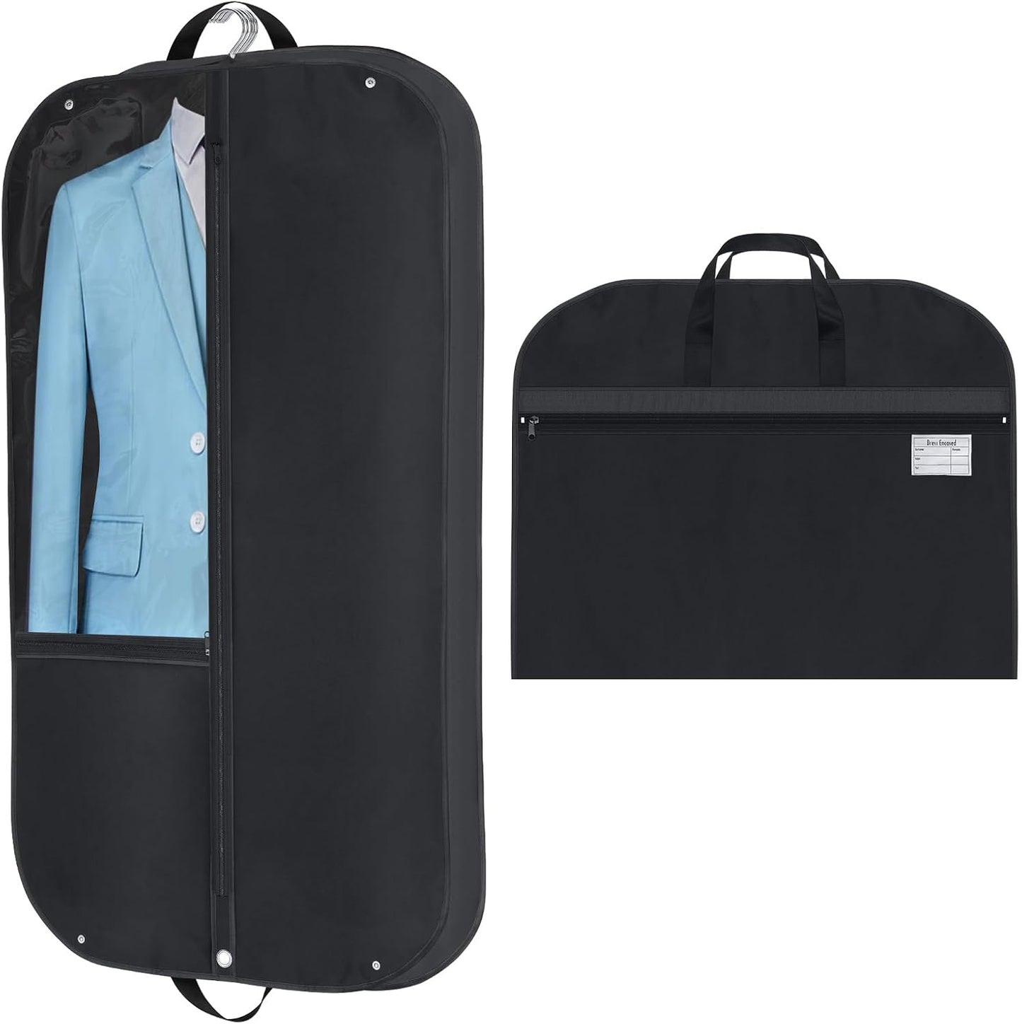 Wasserfester Oxford-Garderobenbeutel – Anzugschutz mit Zwickel und Taschen (2er-Pack) | Karnz