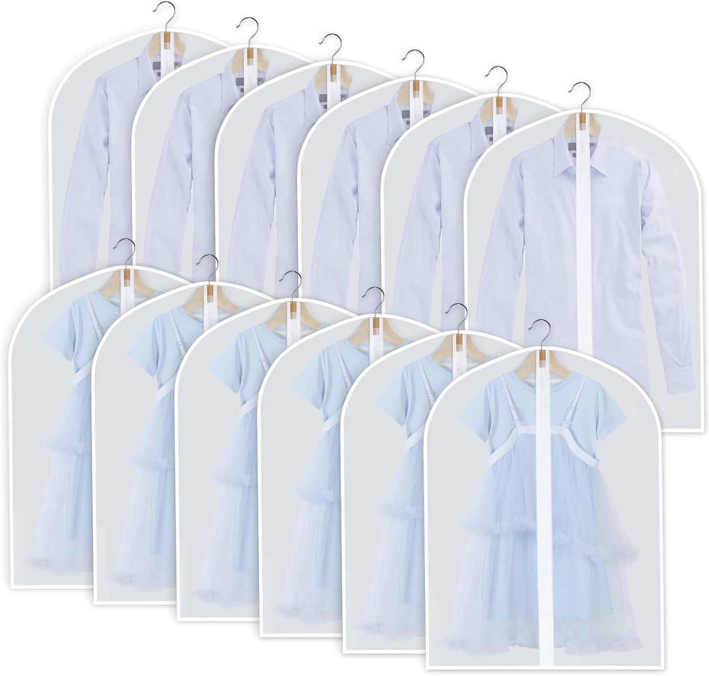 PEVA Kleiderhüllen-Set – 24er-Pack hängende Kleiderhüllen in 3 Größen | Karnz